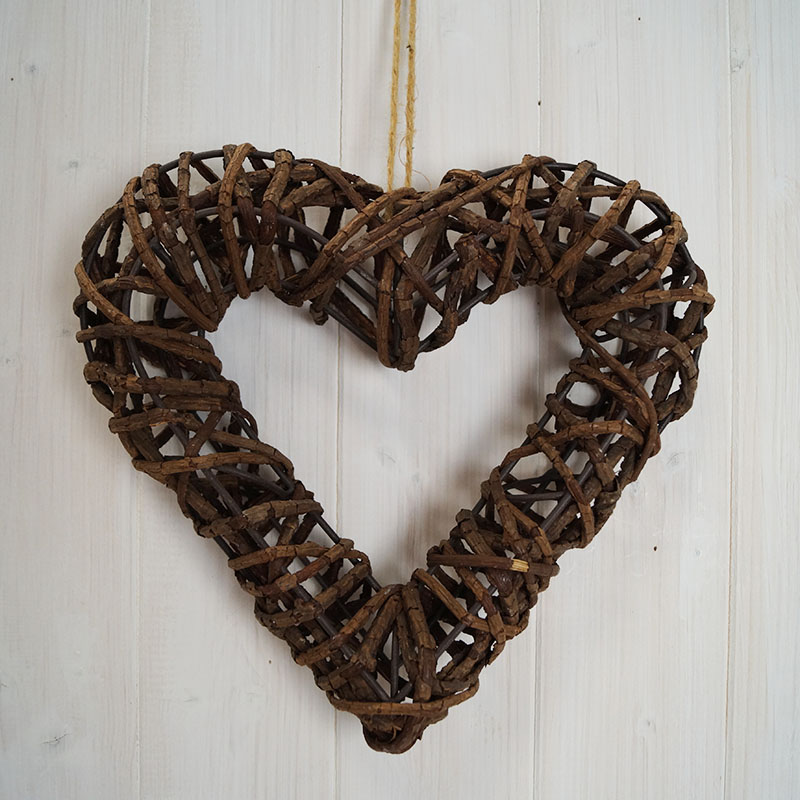 Rustic Rattan Heart Wreath detail page